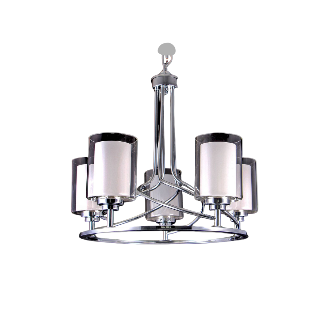 Modern Metal and Glass Chandelier