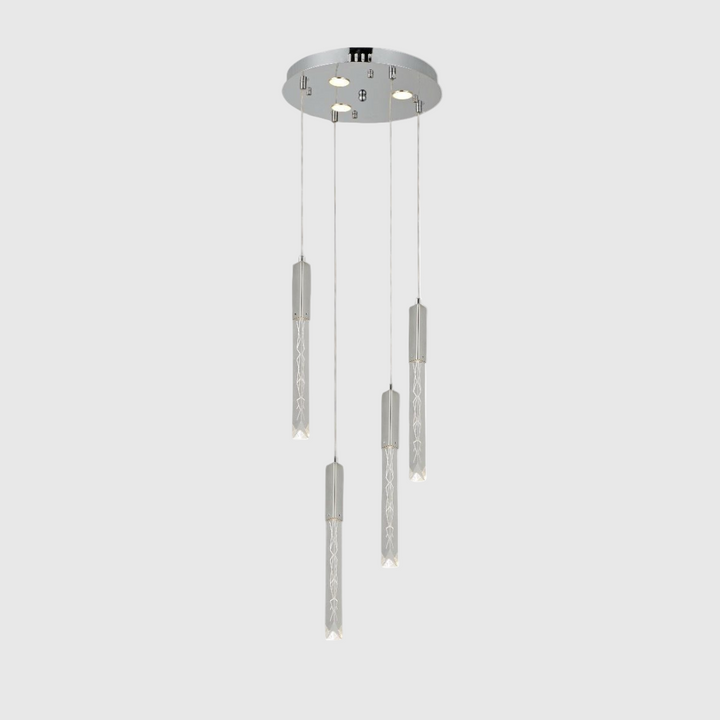 Modern Long Crystal 3-Color LED Chandelier