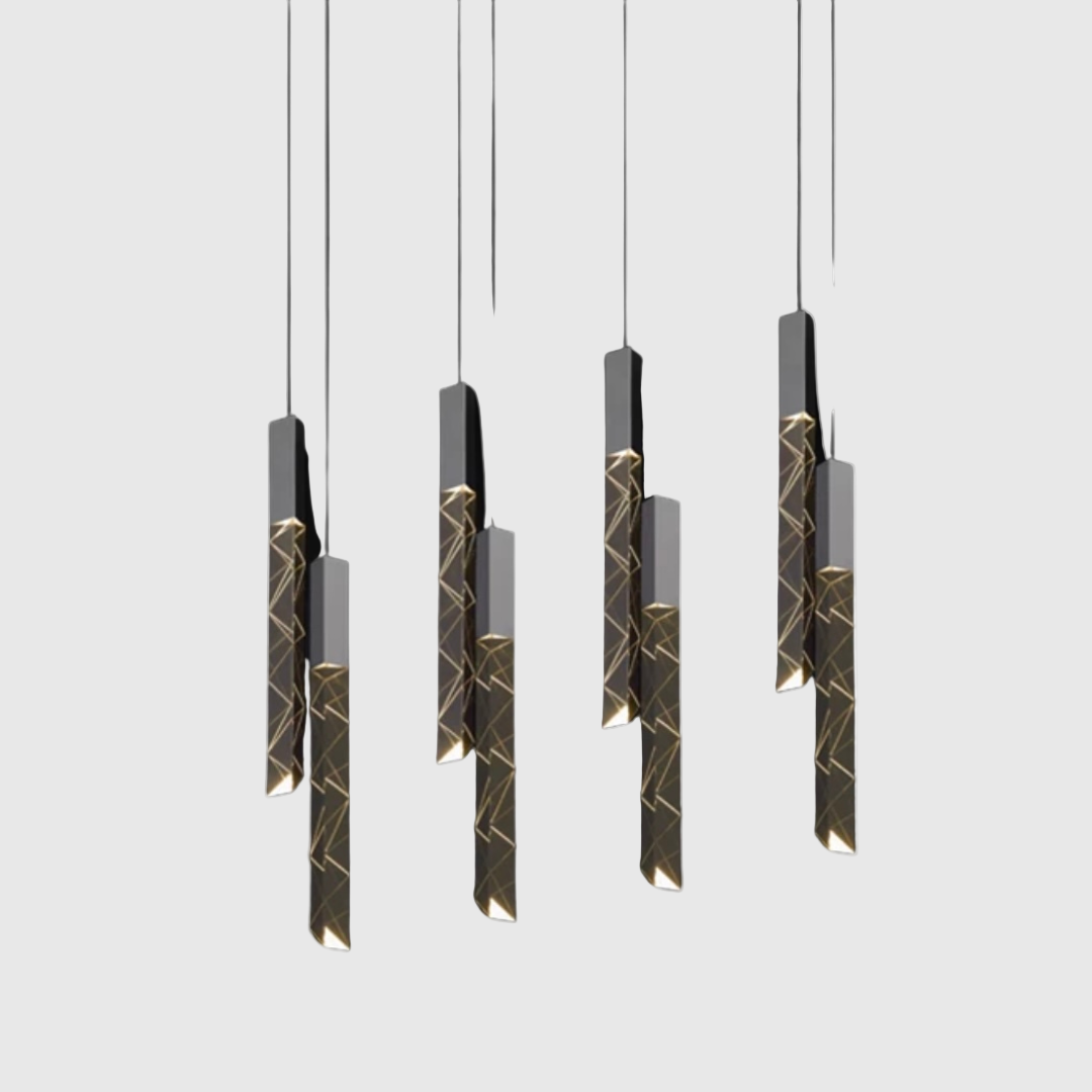 Long Crystal 3-Color LED Chandelier