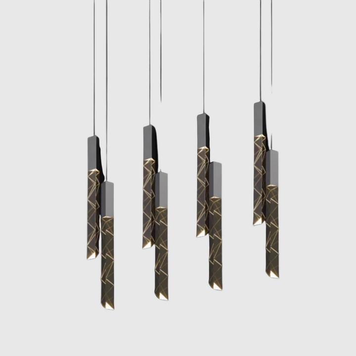 Long Crystal 3-Color LED Chandelier