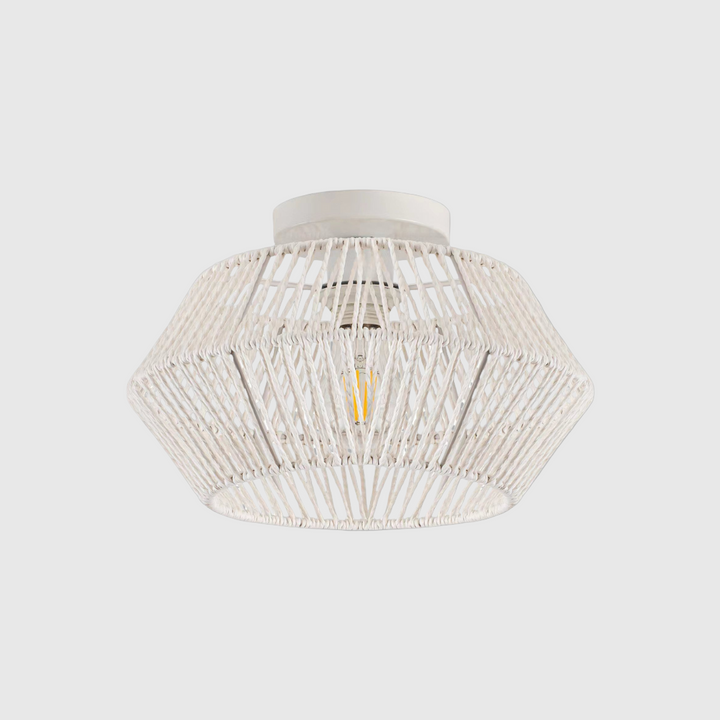 Rustic Black and White Bamboo Chandelier