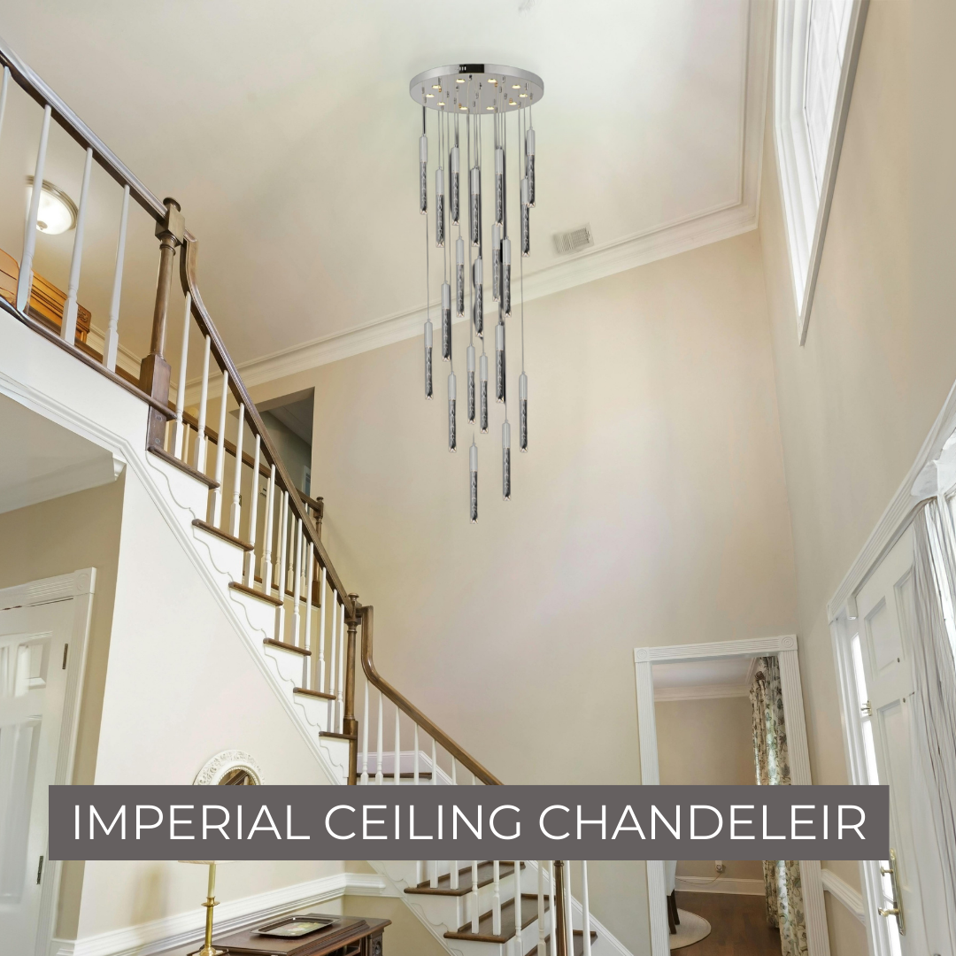 Long Crystal Chandelier – 3 Color LED