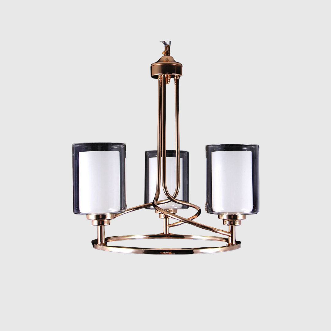 Modern Metal and Glass Chandelier