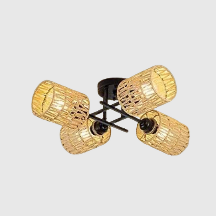 Elegant Natural Bamboo Rustic Ceiling Light