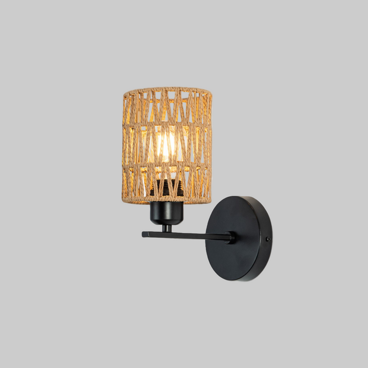 Modern Rustic Bamboo Wall Light Fixture