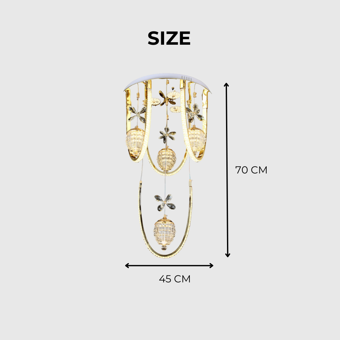 Majestic Gold Ceiling Crystal LED Chandelier