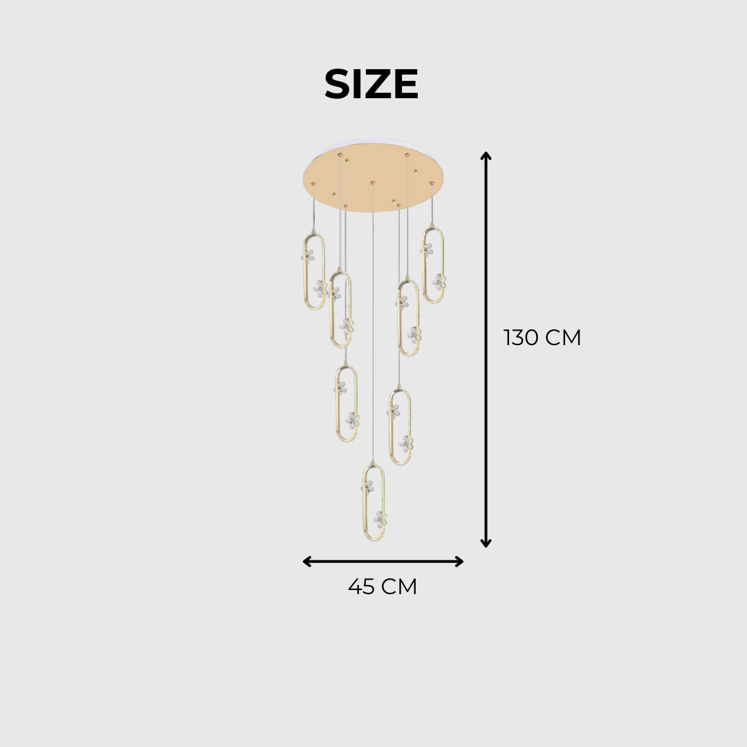 Long Crystal Modern LED Chandelier