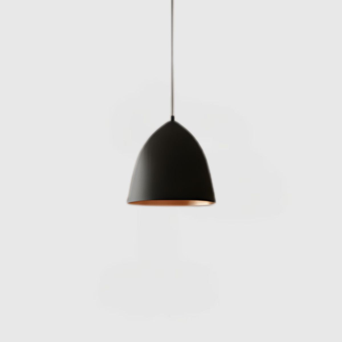 Modern Bullet/ Cone Pendant Light – Matte Black Exterior with Copper/Gold Interior