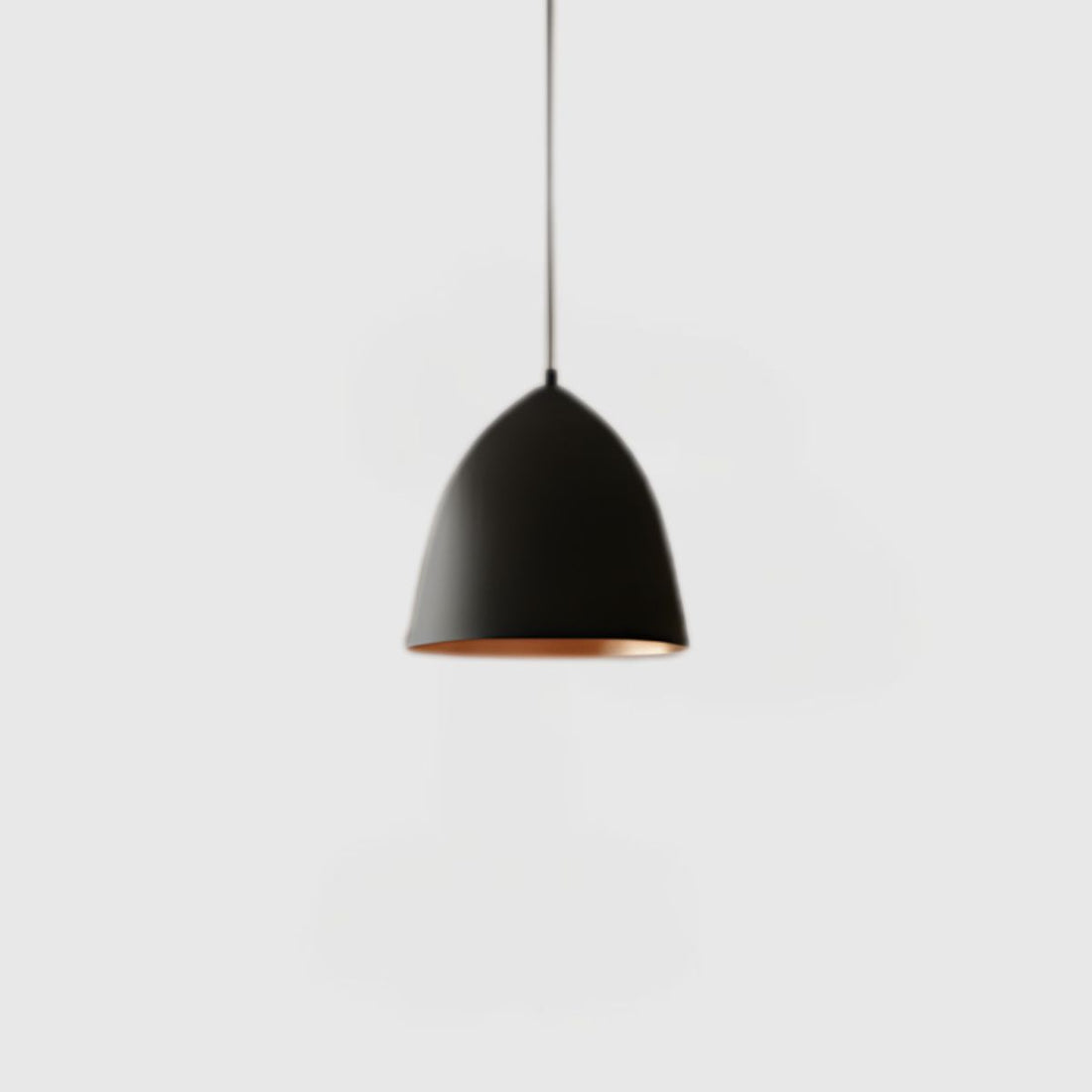 Modern Bullet/ Cone Pendant Light – Matte Black Exterior with Copper/Gold Interior