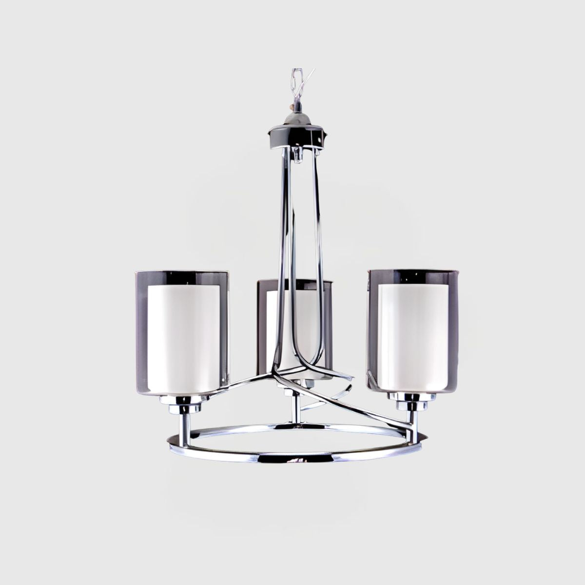 Minimalist 3-Light Chrome Cylinder Pendant Chandelier – Modern Ceiling Fixture