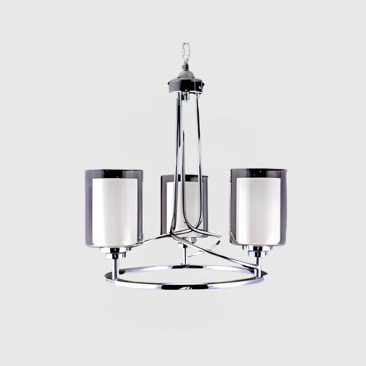 Minimalist 3-Light Chrome Cylinder Pendant Chandelier – Modern Ceiling Fixture