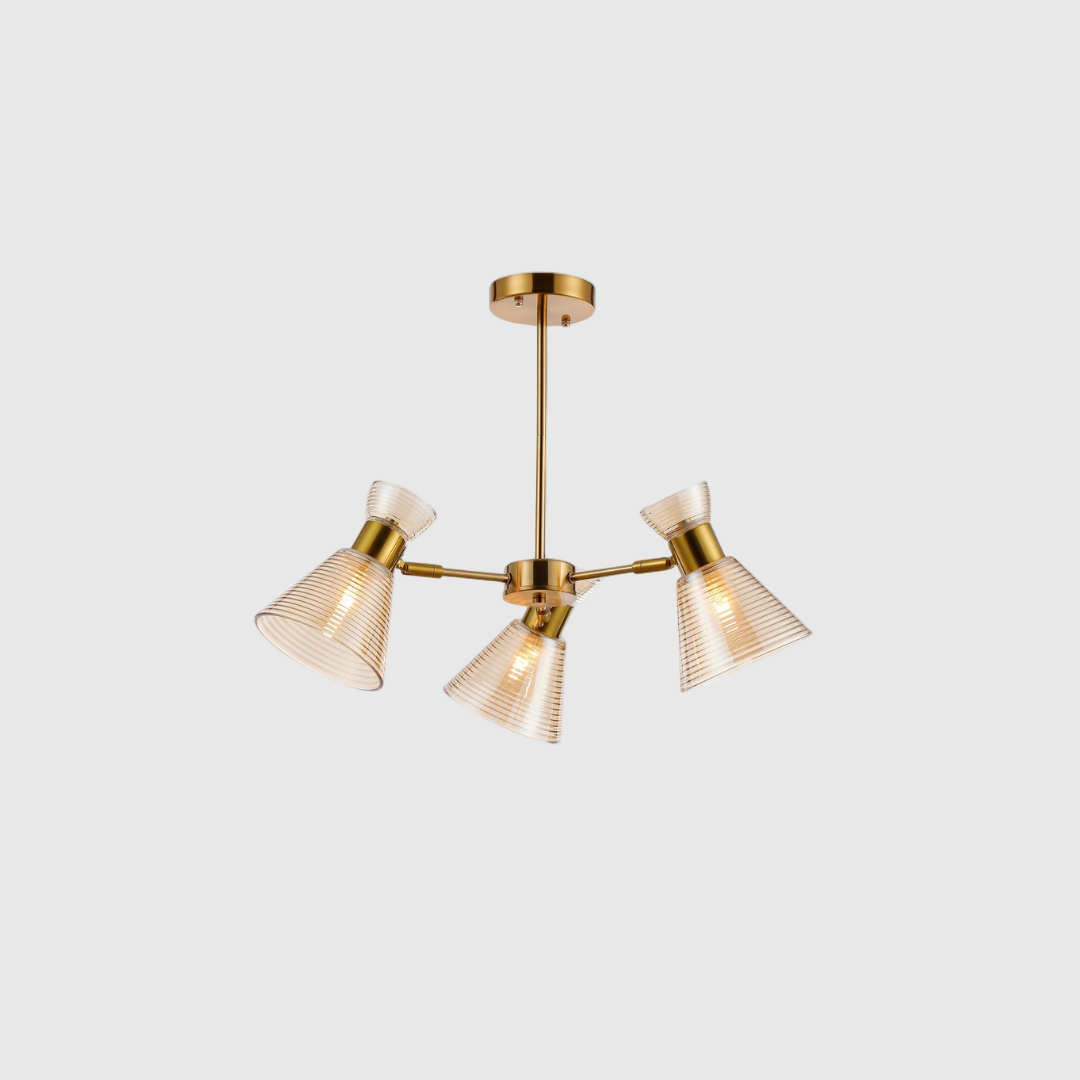 Golden Glass Copper Pendant Chandelier