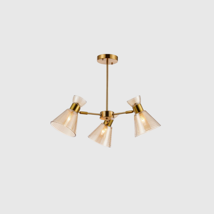 Golden Glass Copper Pendant Chandelier