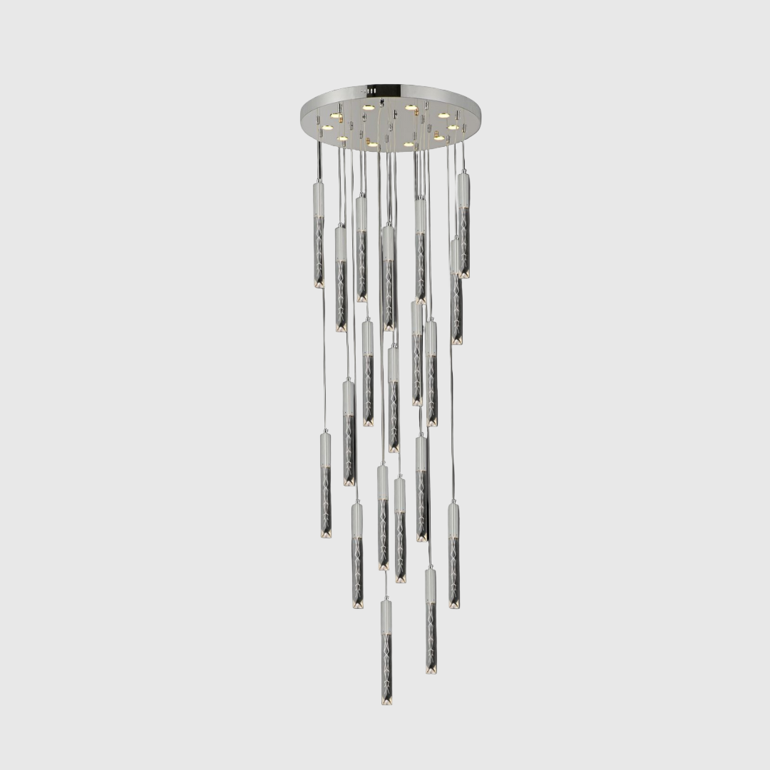 Long Crystal Chandelier – 3 Color LED