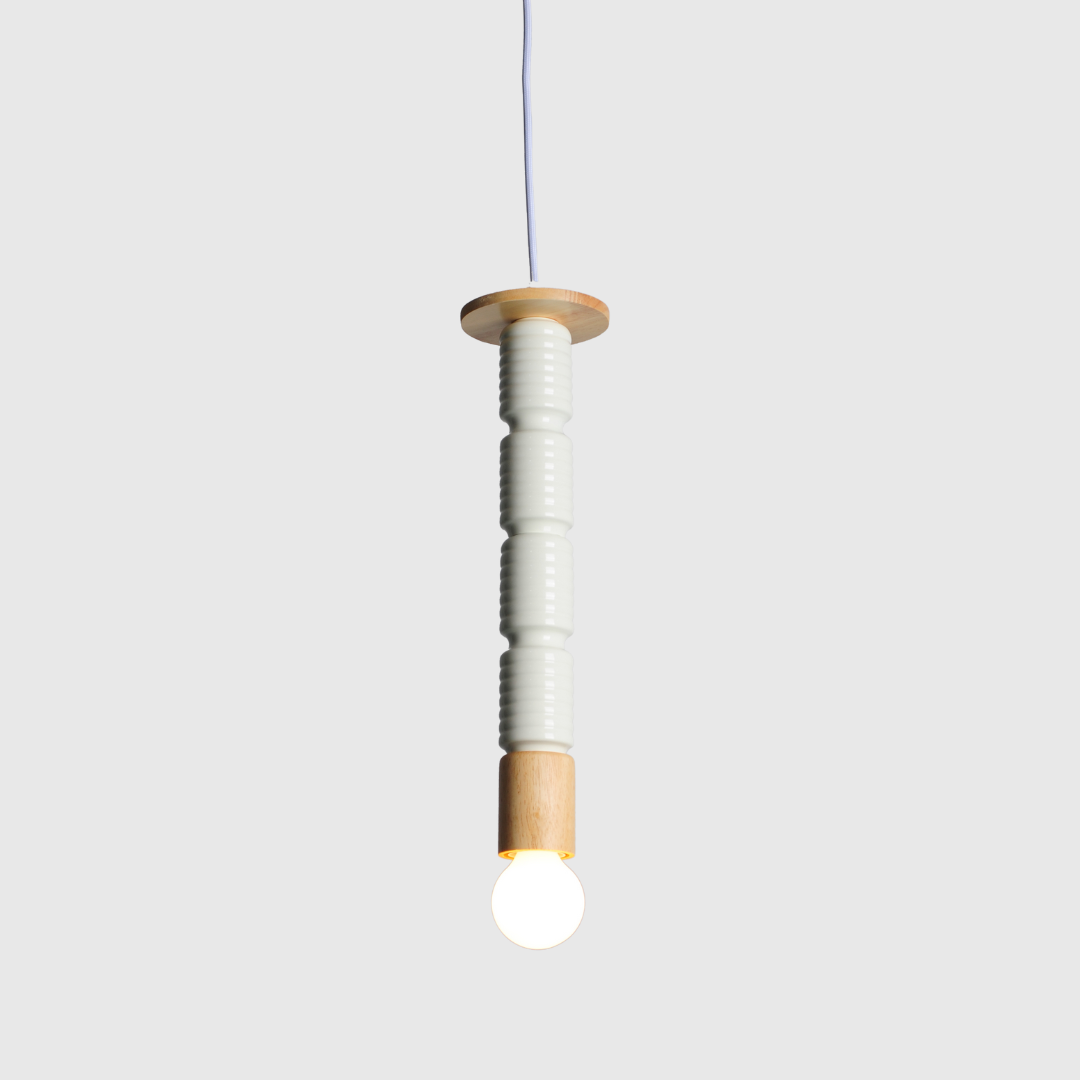 Modern Wood Iron Pendant Bedside Lamp