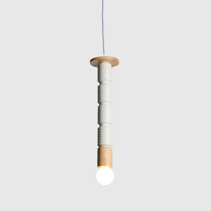 Modern Wood Iron Pendant Bedside Lamp