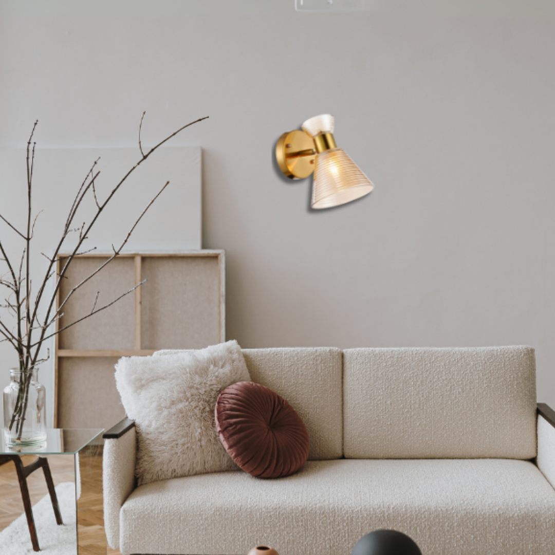 Golden Glass Copper Wall Lamp