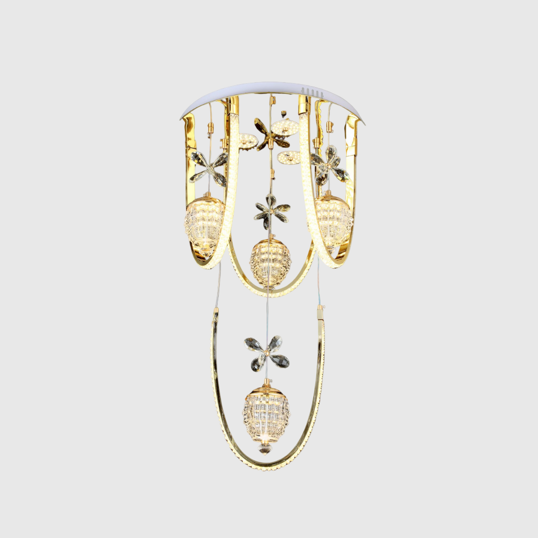 Majestic Gold Ceiling Crystal LED Chandelier