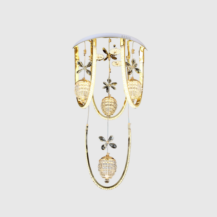Majestic Gold Ceiling Crystal LED Chandelier