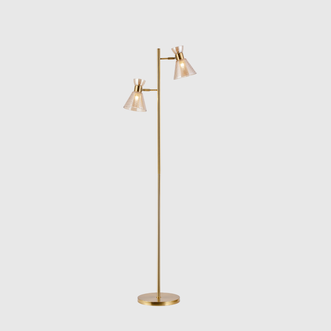 Golden Glass Copper Floor Lamp