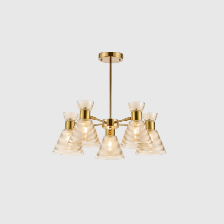 Golden Glass Copper Pendant Chandelier