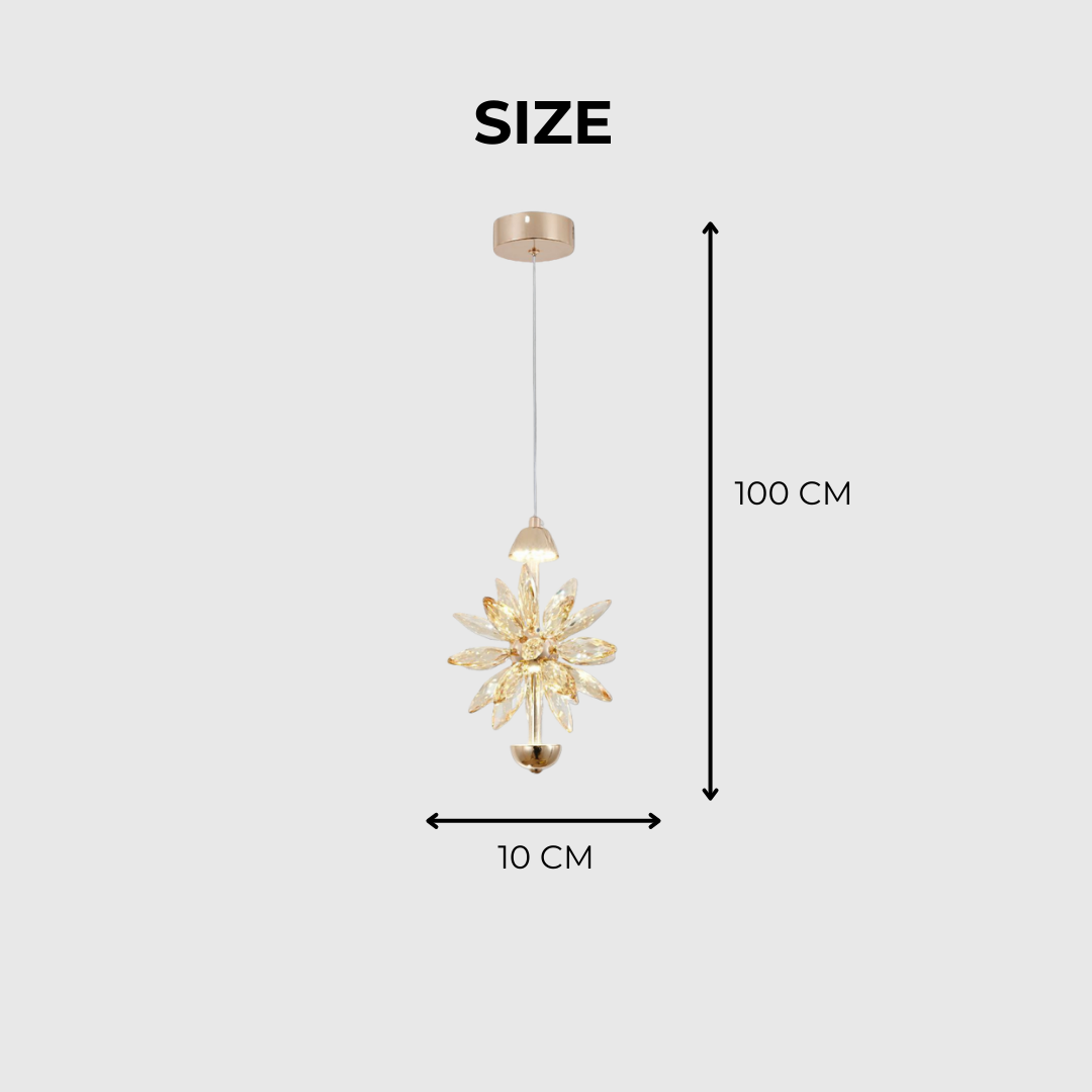 Long Crystal LED Single Pendant Light