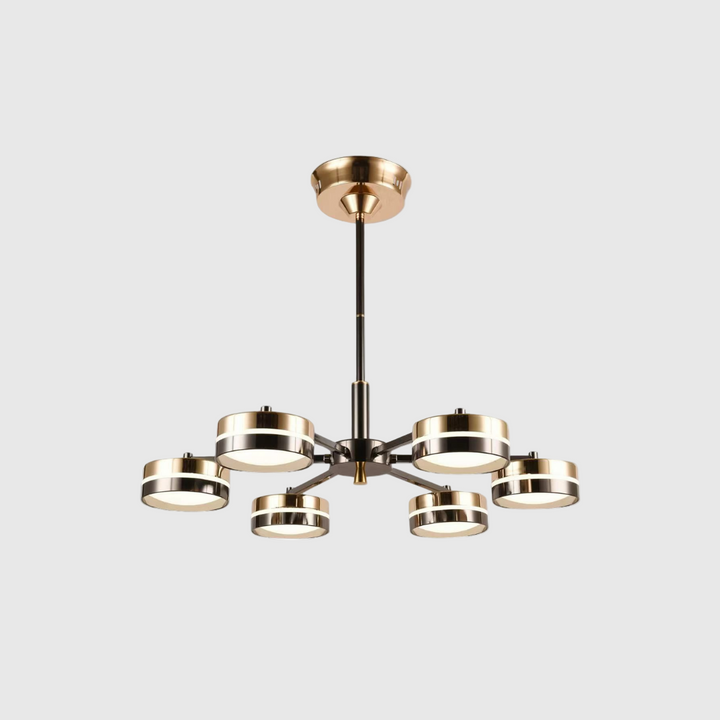 Modern Golden & Black Linear Ceiling Chandelier