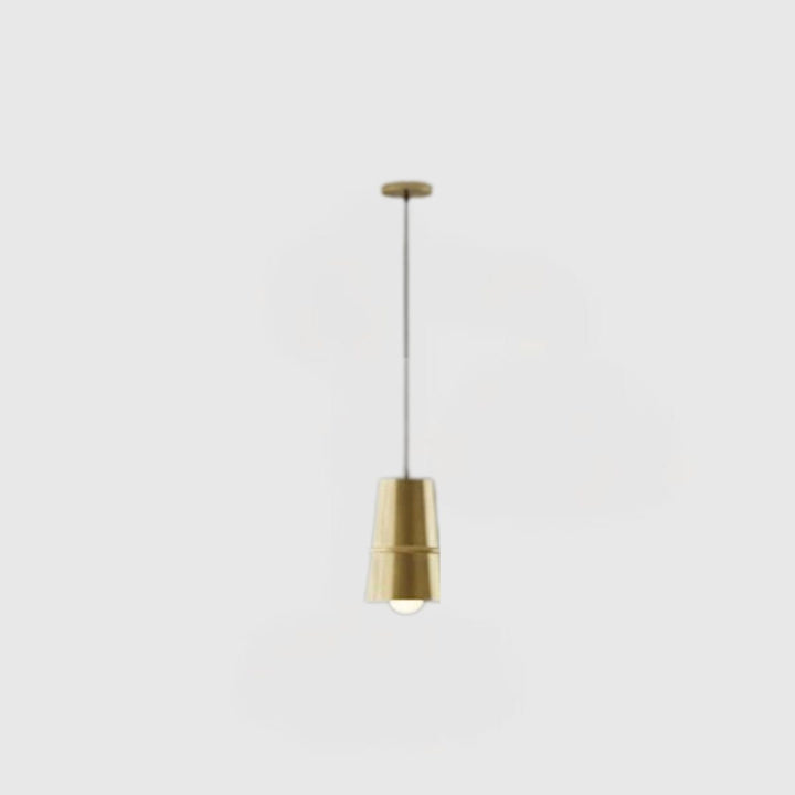 Castor One Light Pendant – Minimalist Gold Aluminum Shade with Matte White Interior