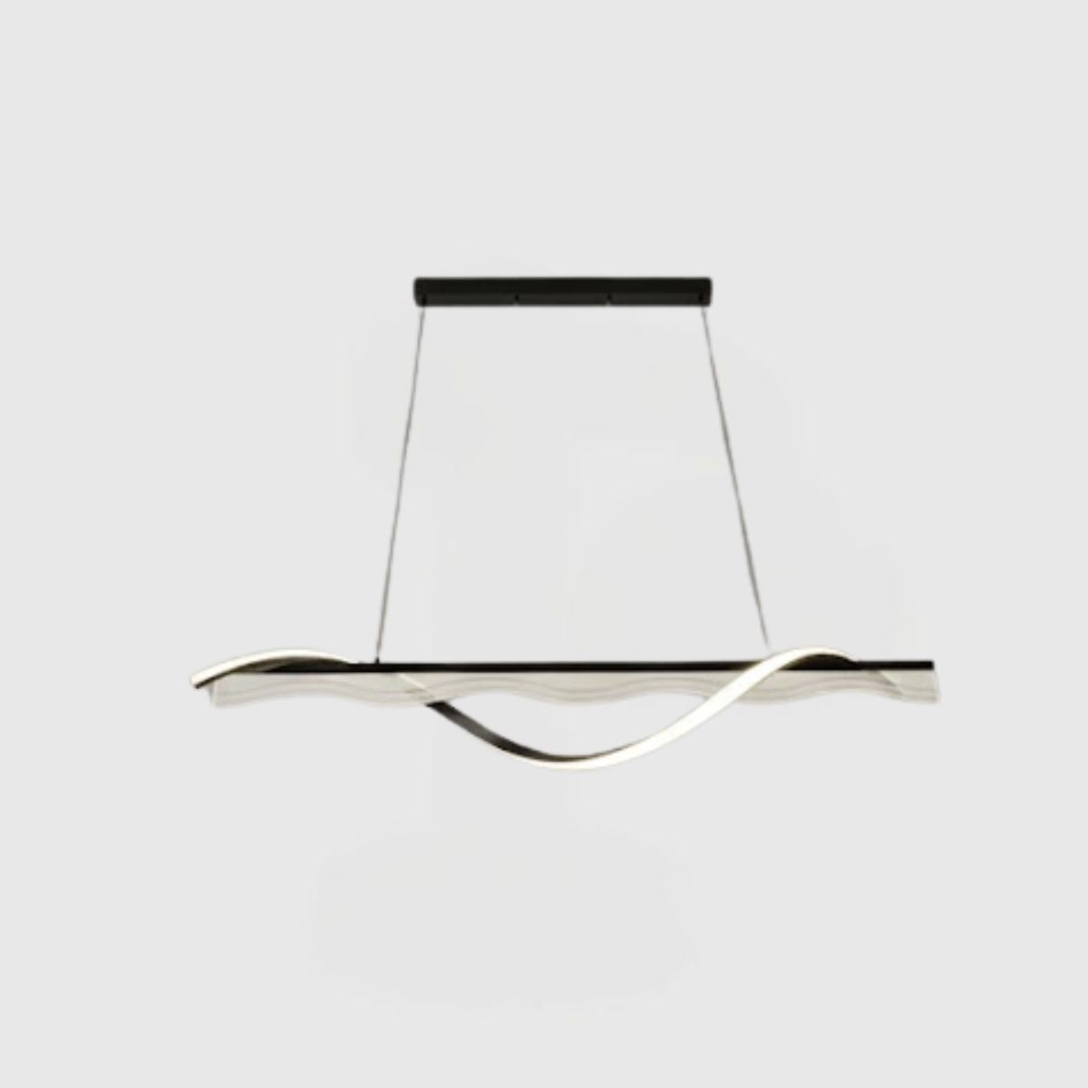 Modern 3-Light LED Tiered Chandelier – Black Wrought Iron,