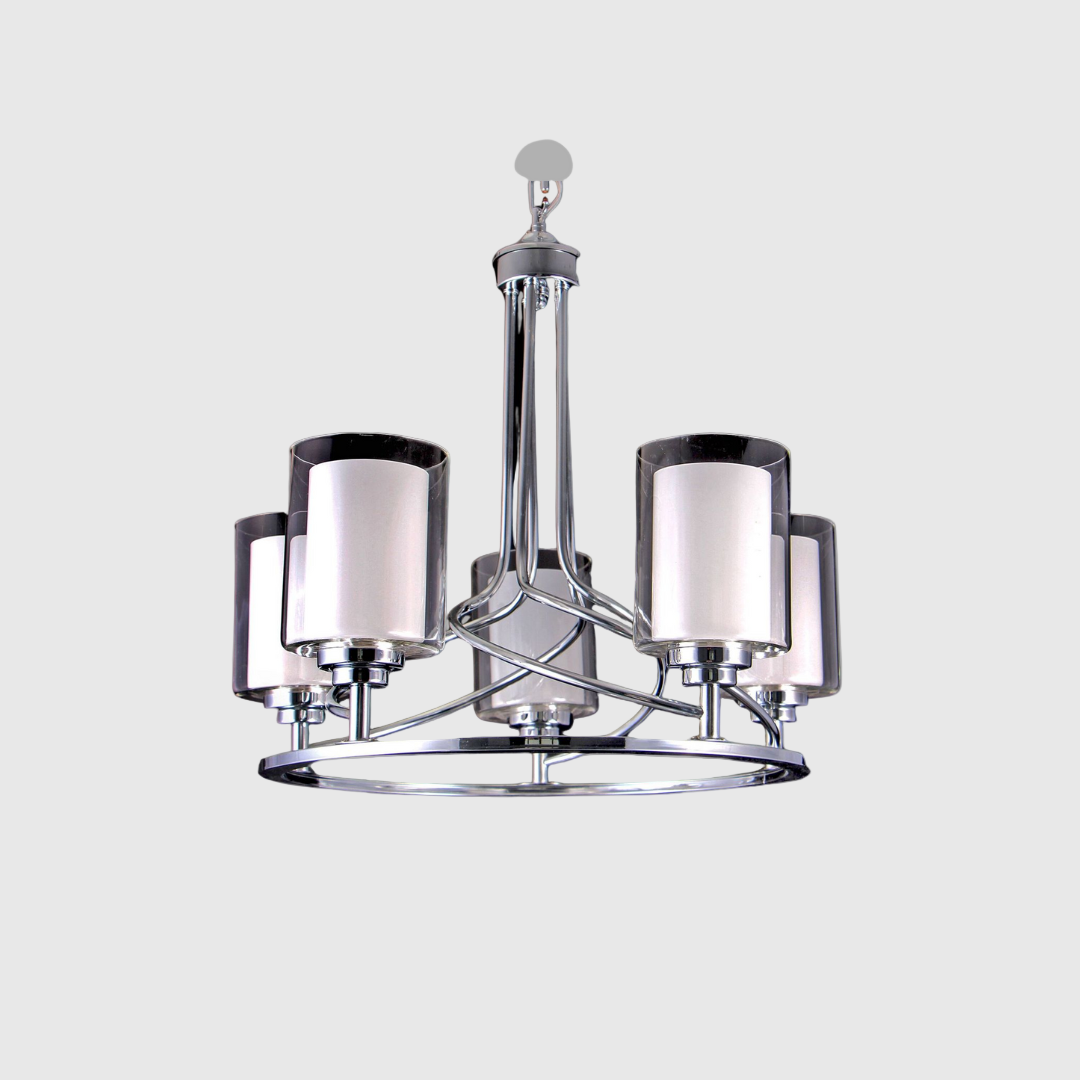 Modern Metal and Glass Chandelier
