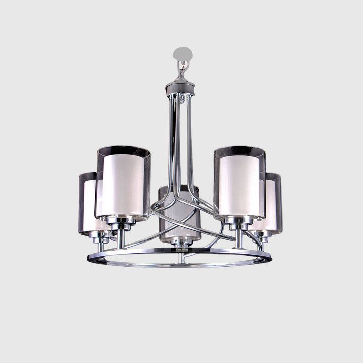 Modern Metal and Glass Chandelier