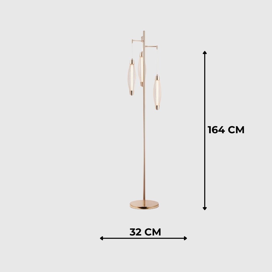Modern Standing LED Floor Lamp Gold