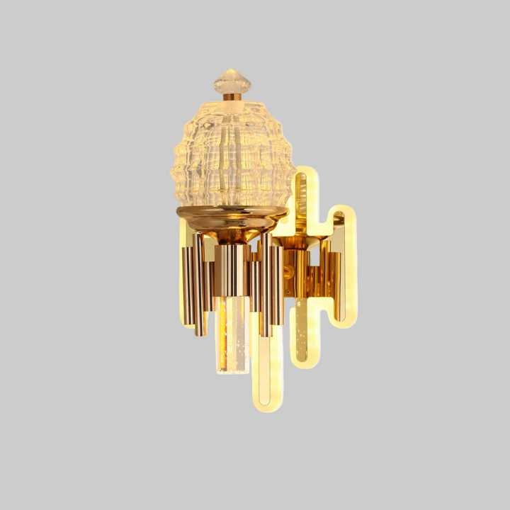 Elegant Gold Crystal Art Wall Lamp