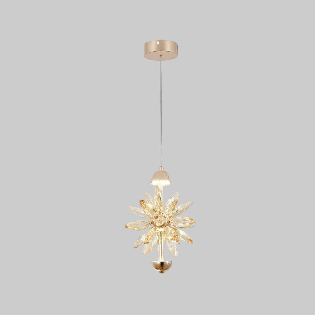 Long Crystal LED Single Pendant Light