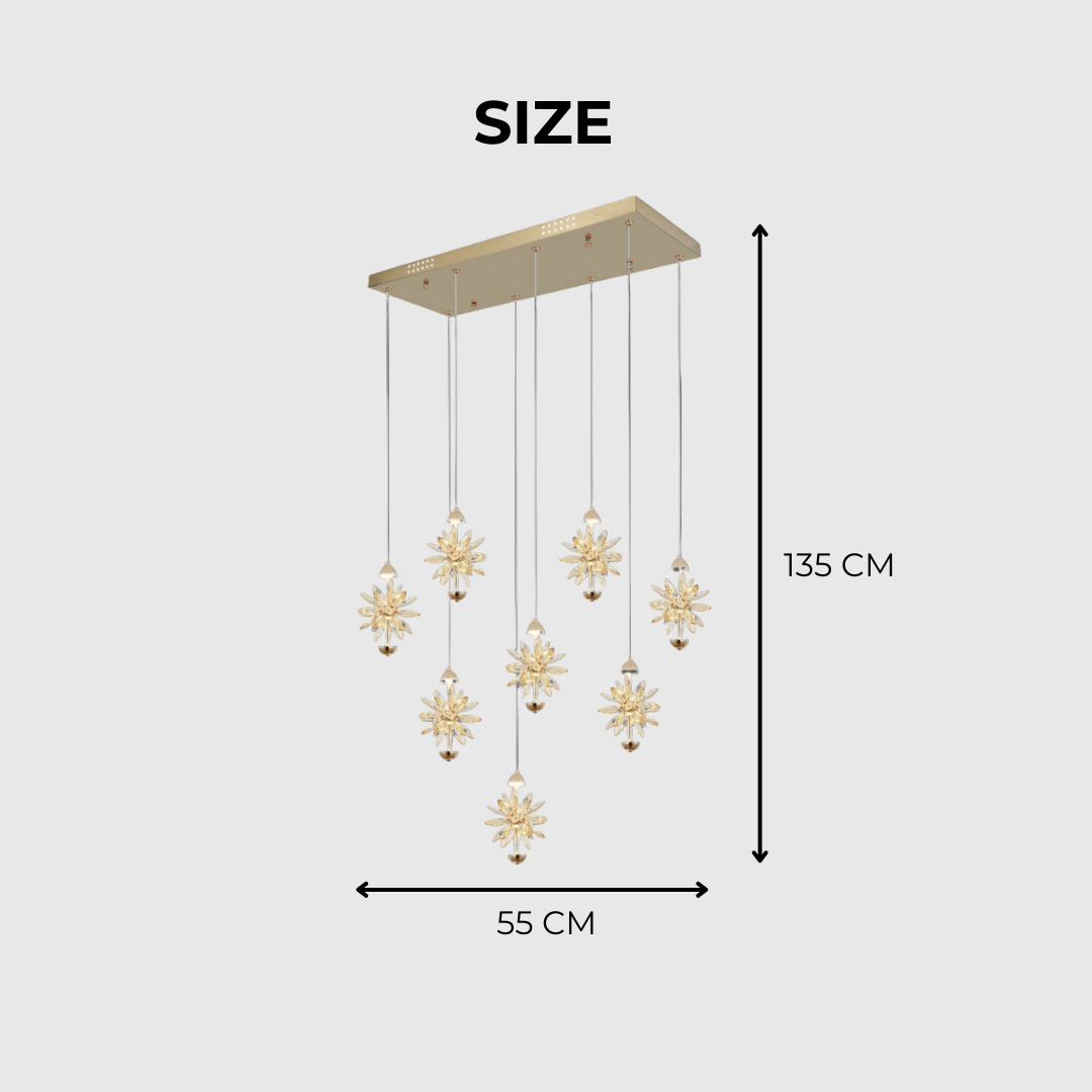 Modern Linear Crystal LED Ceiling Chandelier