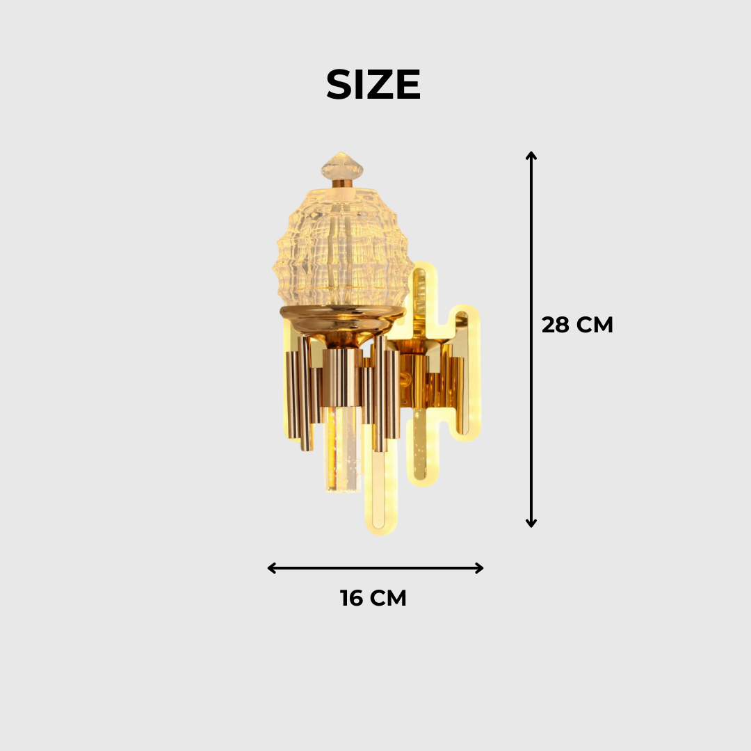 Elegant Gold Crystal Art Wall Lamp