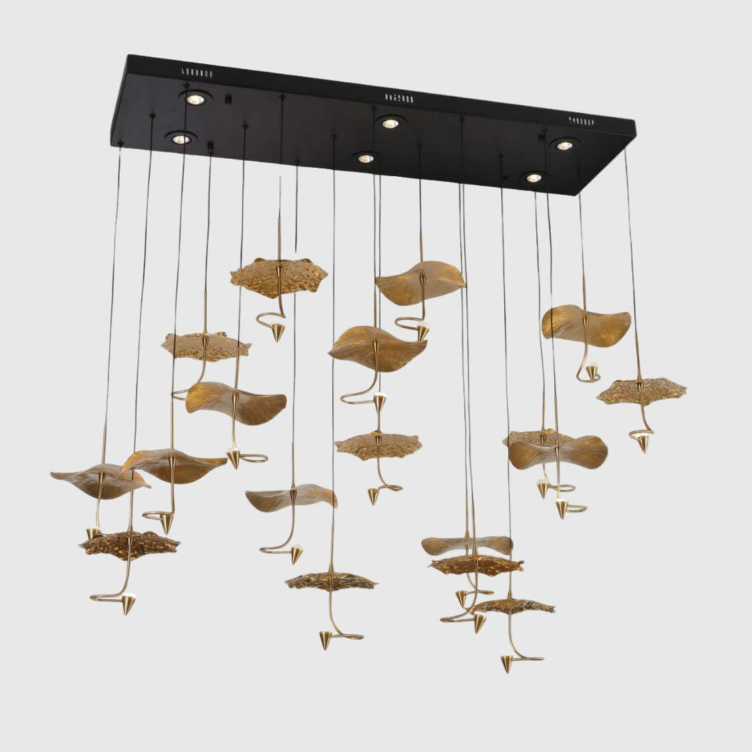 Copper Flower 48W LED Linear Chandelier