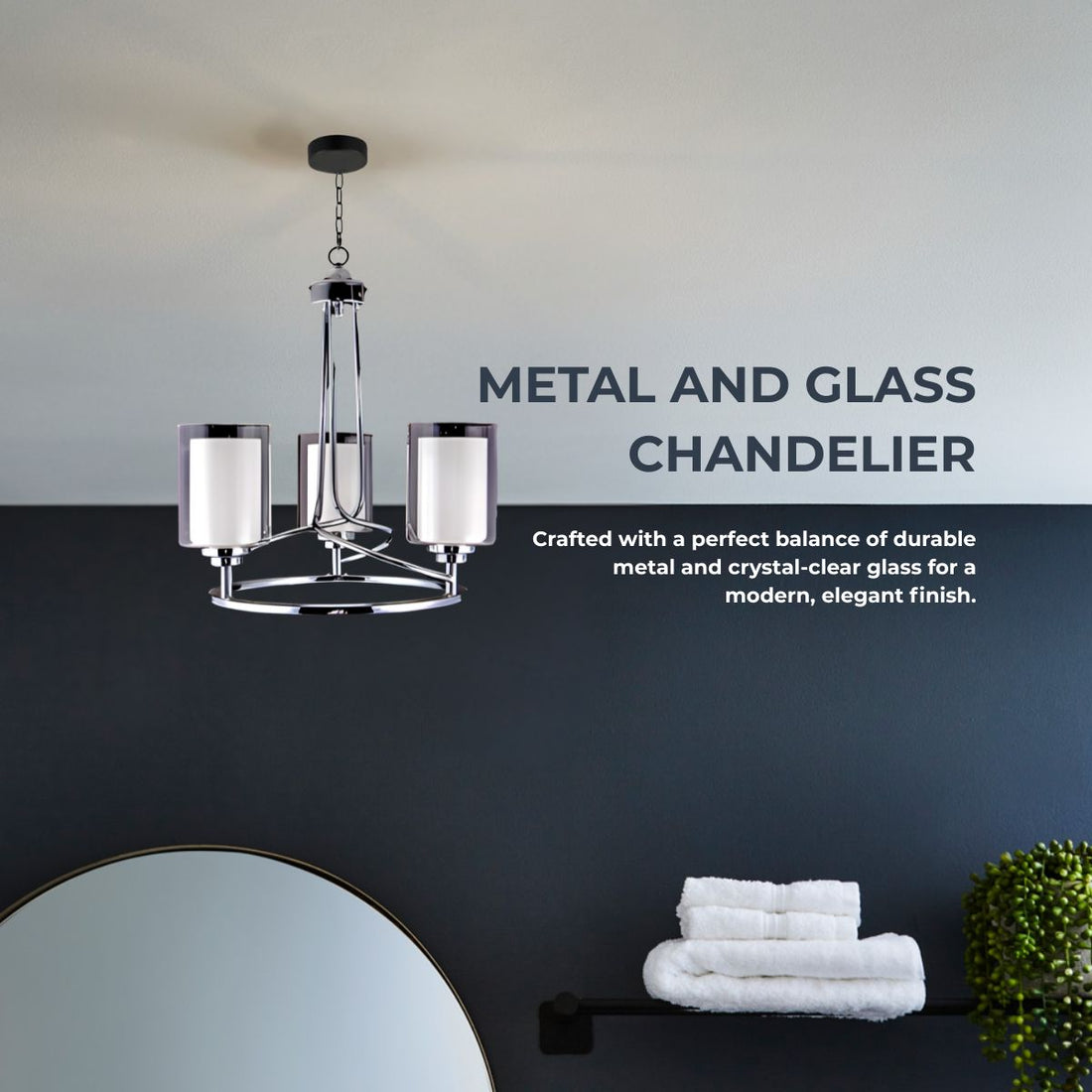 Minimalist 3-Light Chrome Cylinder Pendant Chandelier – Modern Ceiling Fixture