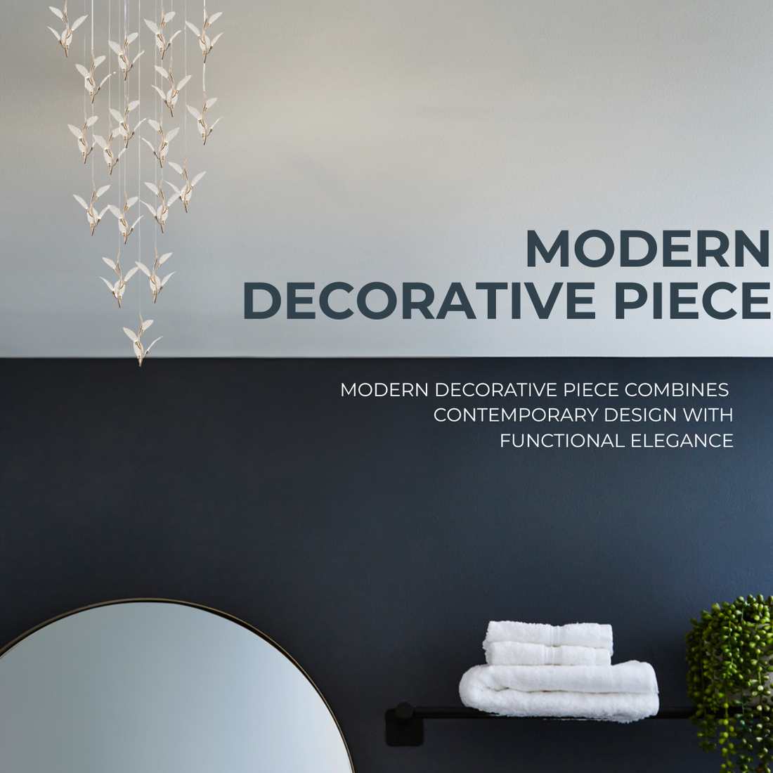 LED Gold Leaf Cluster Chandelier - Modern Multi-Light Ceiling Fixture for Staircase & Dining Room