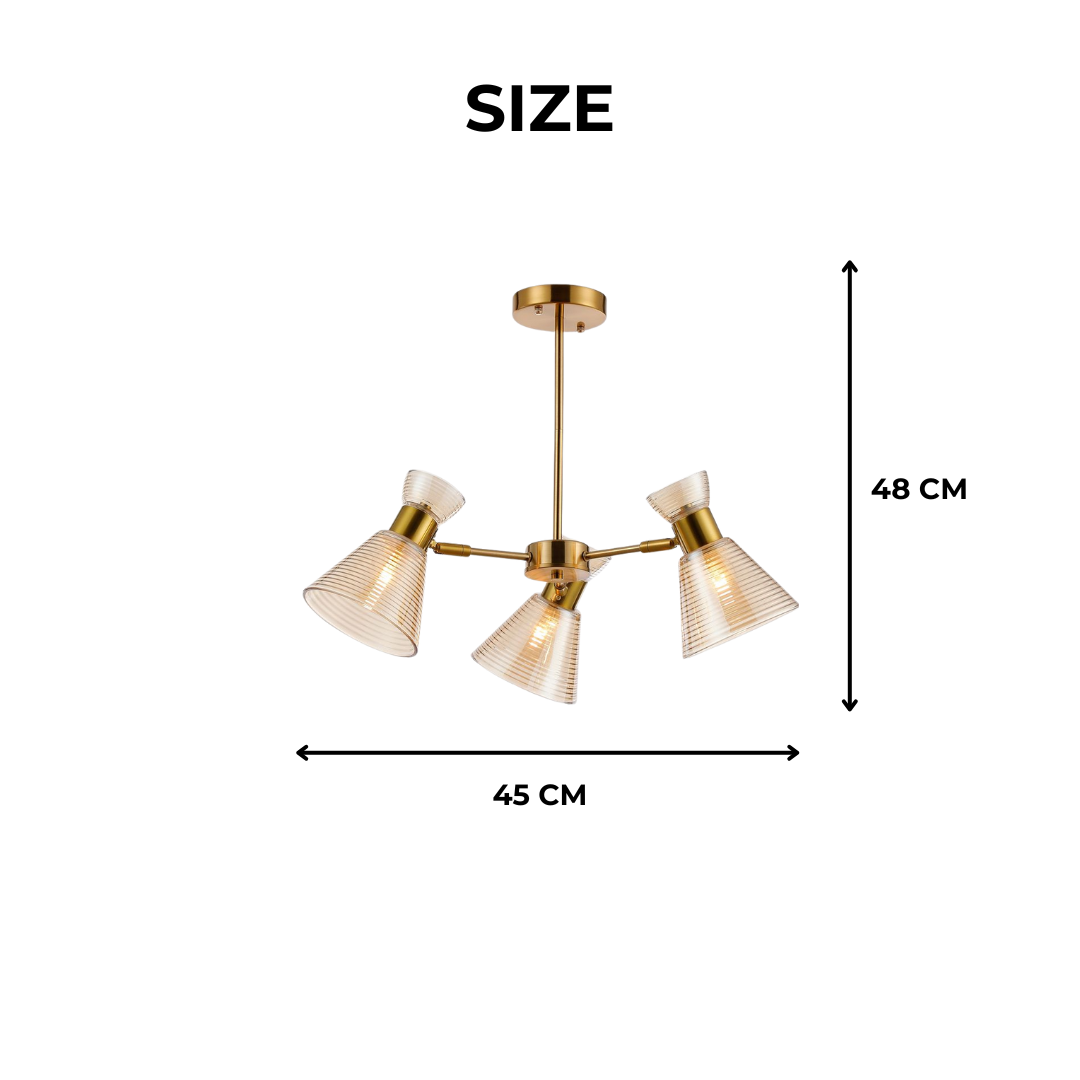 Golden Glass Copper Pendant Chandelier