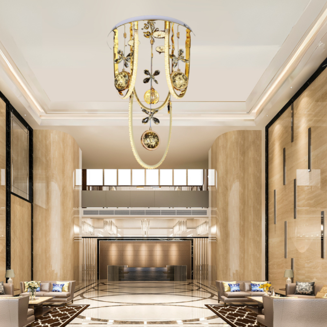 Luxury Gold Ceiling Crystal LED Chandelier