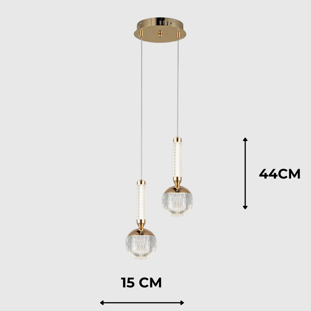 Double Acrylic Adjustable 3-Color LED Pendant