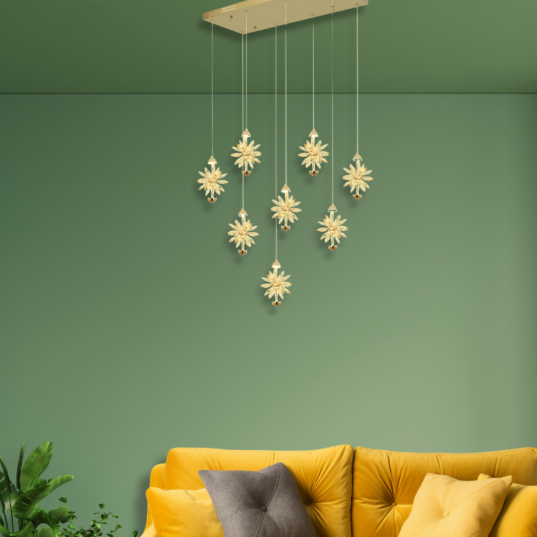 Modern Linear Crystal LED Ceiling Chandelier