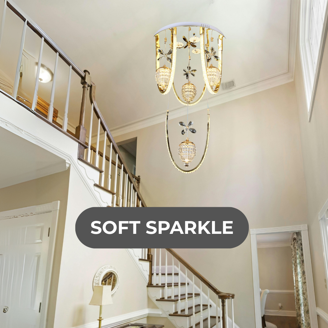 Majestic Gold Ceiling Crystal LED Chandelier