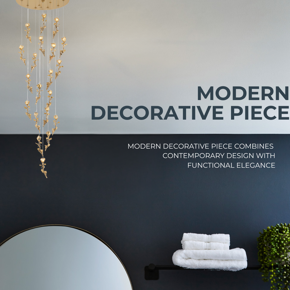 Crystal & Iron Decorative Piece with FR Gold Base