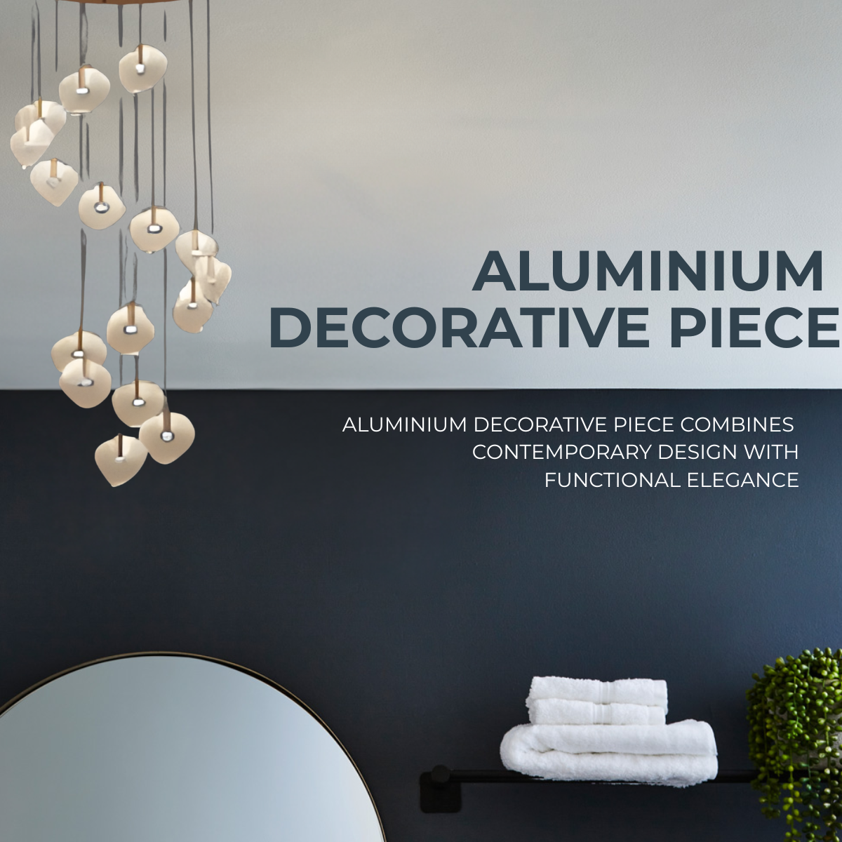 Aluminum, Acrylic & Iron Decorative Piece with Gold Base