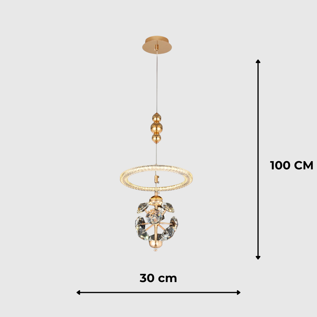 Modern Diamond Crystal Adjustable LED Pendant