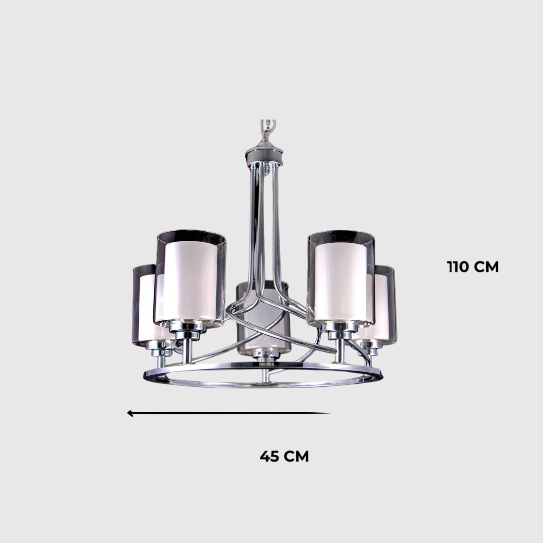 Modern Metal and Glass Chandelier