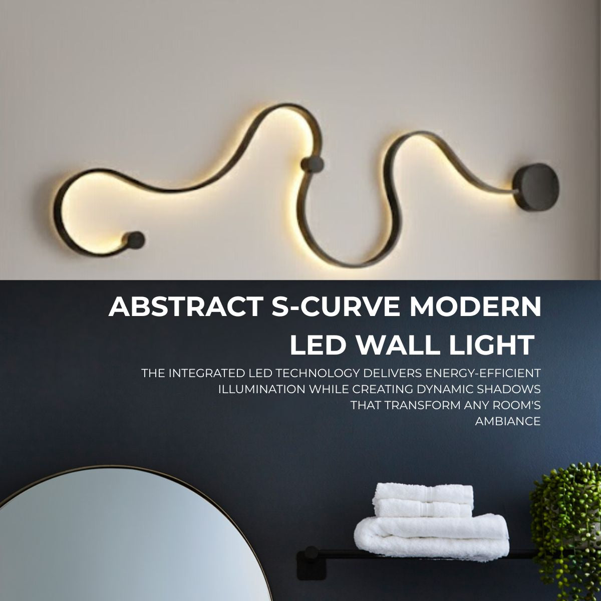 Abstract S-Curve Modern LED Wall Light – Contemporary Wall Sconce