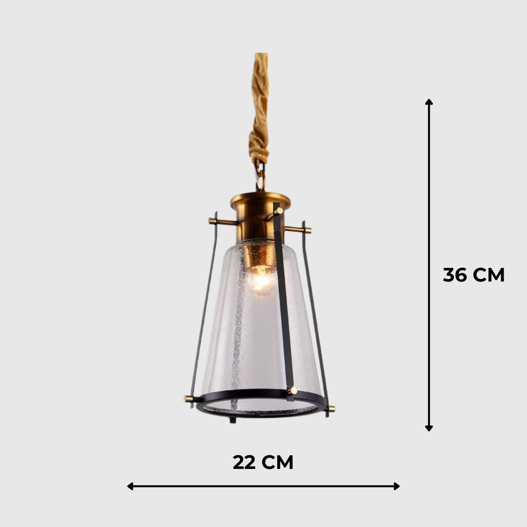 Modern Copper Metal Glass Pendant Light